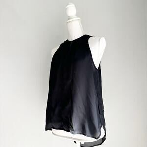 Anthropologie Top Size 4 Womens Maeve Black Sleeveless Button Front Sheer